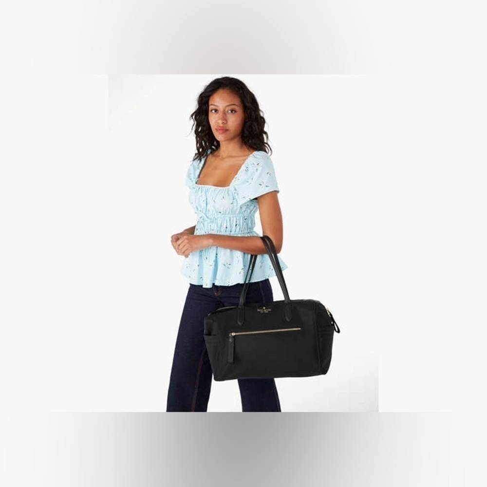 NWT Kate Spade Chelsea Black Nylon Large Weekender Bag